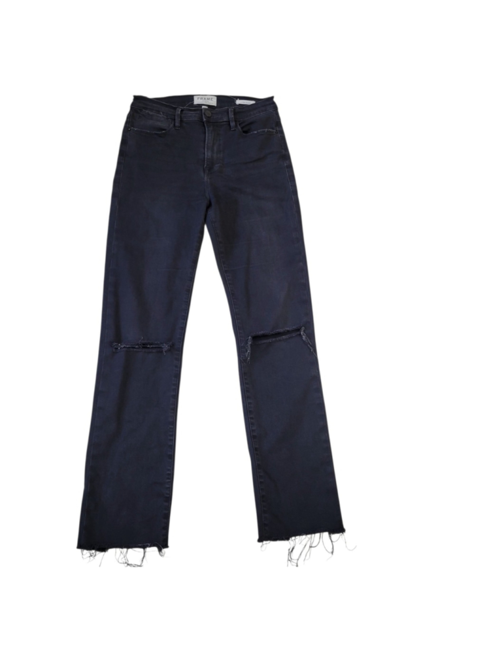 FRAME Le High Straight Distressed Fray Ankle Women's Jeans Size 27 Inseam 29" - Picture 7 of 11